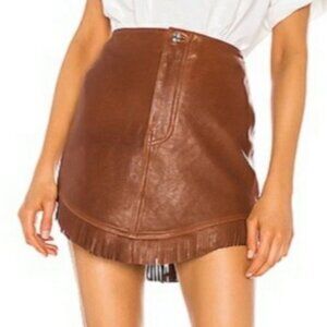 GRLFRND Sadie leather mini skirt